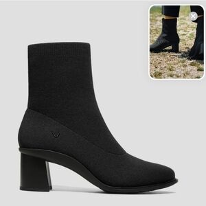 Almond-Toe Running Heel Boots NEW COLOR BLACK SIZE 38.5